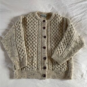 Aran Crafts Cable Knit Chunky Cardigan